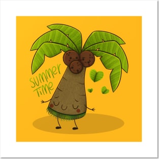 Summer Time Coconut Tree Posters and Art